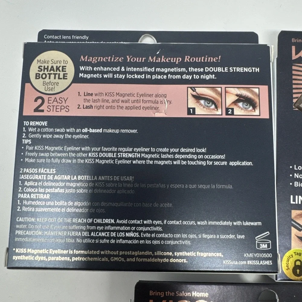 3 - KISS Magnetic Eyeliner Quick And Easy, Black, 0.17 oz 80608 KMEY01